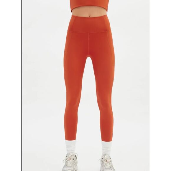 girlfriend collective Pants - Girlfriend Collective Womens Azalea Compressive High Rise Leggings Orange Medium